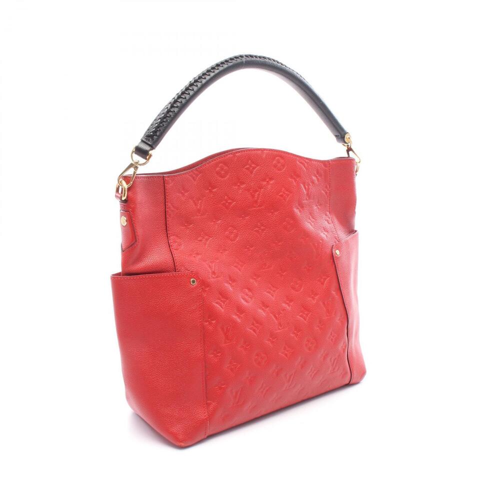 Louis Vuitton Empreinte Red Shoulder Monogram Bag Leather Apricot Bagatelle Red